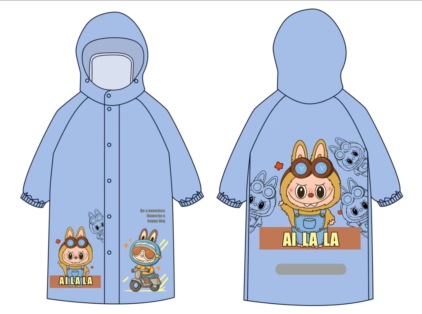 Nuevo impermeable para niños tridimensional ala grande bolsa de escuela grande posición bolsa de almacenamiento de tira reflectante alargada extra grande inodoro