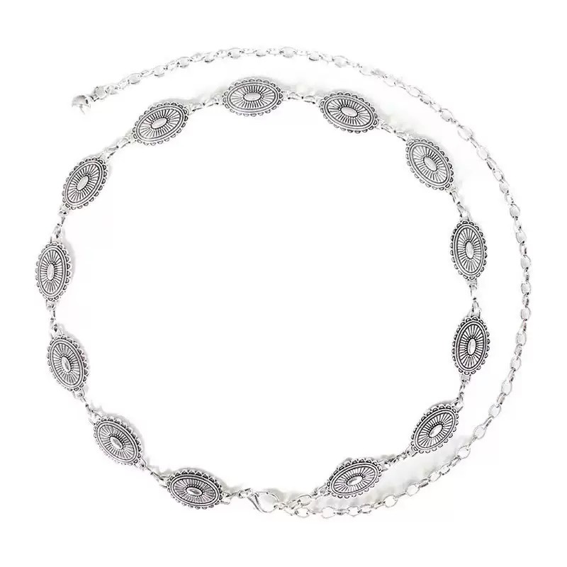 Cadena de cintura de metal de moda de verano, accesorios de cinturón fino de mariposa retro, todo fósforo con cadena de cinturón de vestir, sentido de alta gama