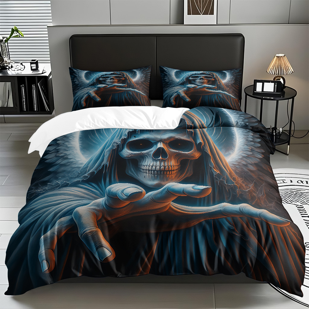 TEMU / JIT transfronterizo hogar cabeza de colcha impresa digital conjunto de edredón abrasivo fuente de ventilación fábrica directa