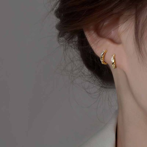  New Women's Sparkling Diamond Braid Rope Retro Lightweight Luxury Earrings Net Pop Simple Earrings Earrings