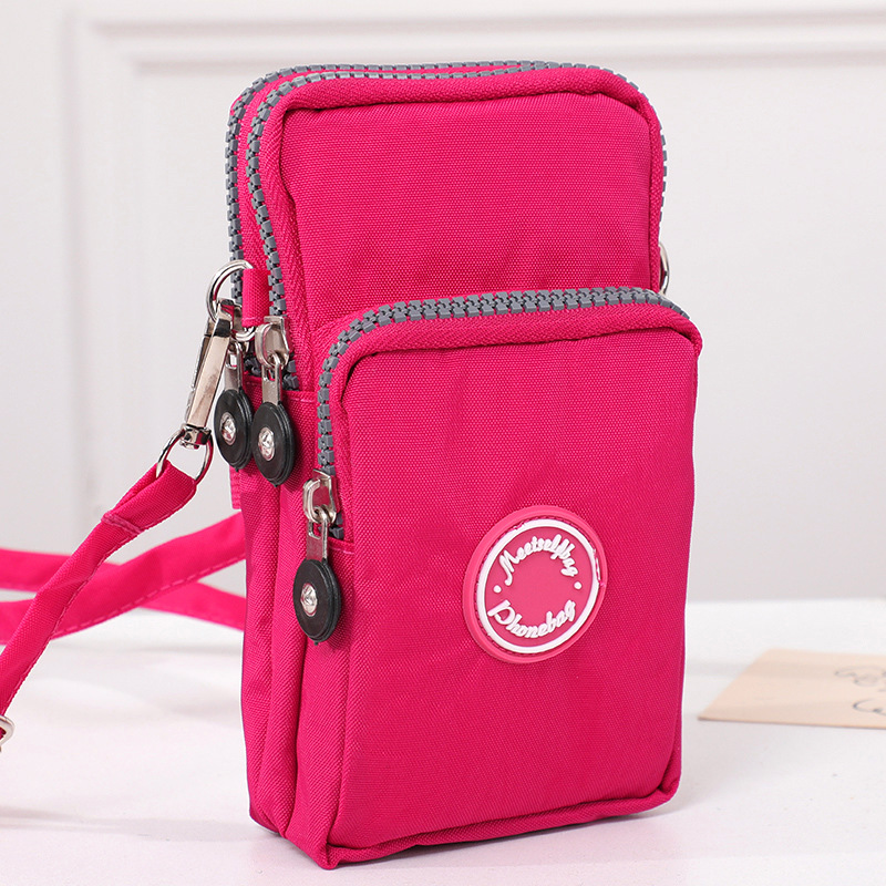 Bolsa de mensajero de mano de suministro directo de fábrica al por mayor, bolsa de teléfono móvil de pantalla grande, monedero, bolso de muñeca con cuello colgante, mini vertical para correr