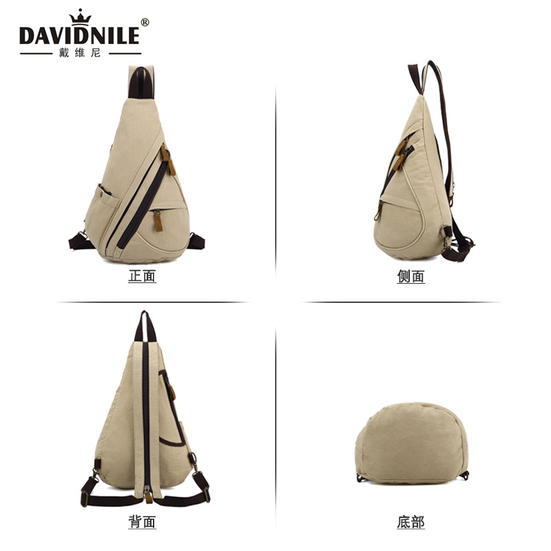 2022 nuevo bolso transfronterizo de los hombres moda lienzo de moda bolso de pecho de los hombres bolso de mensajero del hombro ocasional viaje Mochila pequeña