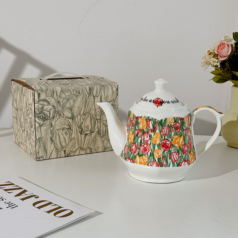 Taza de Café y Plato de Postre de Cerámica de Estilo Retro Original de Diseño Colaborativo de Fabricante 2025, con Diseño de Acuarela Moderno