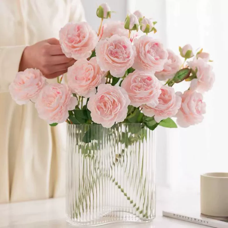 [Artificial flower bouquet peony rose dried flower home dining table arrangement peony ornament silk flower]