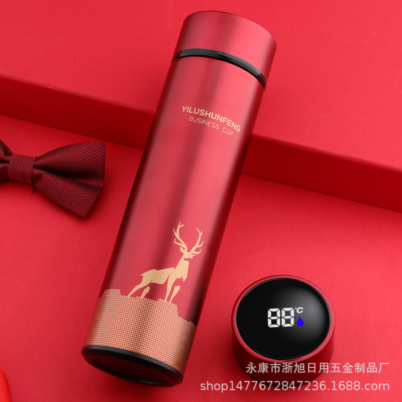 Taza de vacío de medición de temperatura inteligente LED pantalla táctil temperatura taza de agua negocio creativo taza recta taza de regalo de forma gratuita