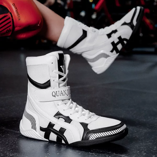 Professional boxing shoes, Sanda fighting shoes, specialized competition martial arts training boxing shoes, Taekwondo and Muay Thai men's fighting shoes