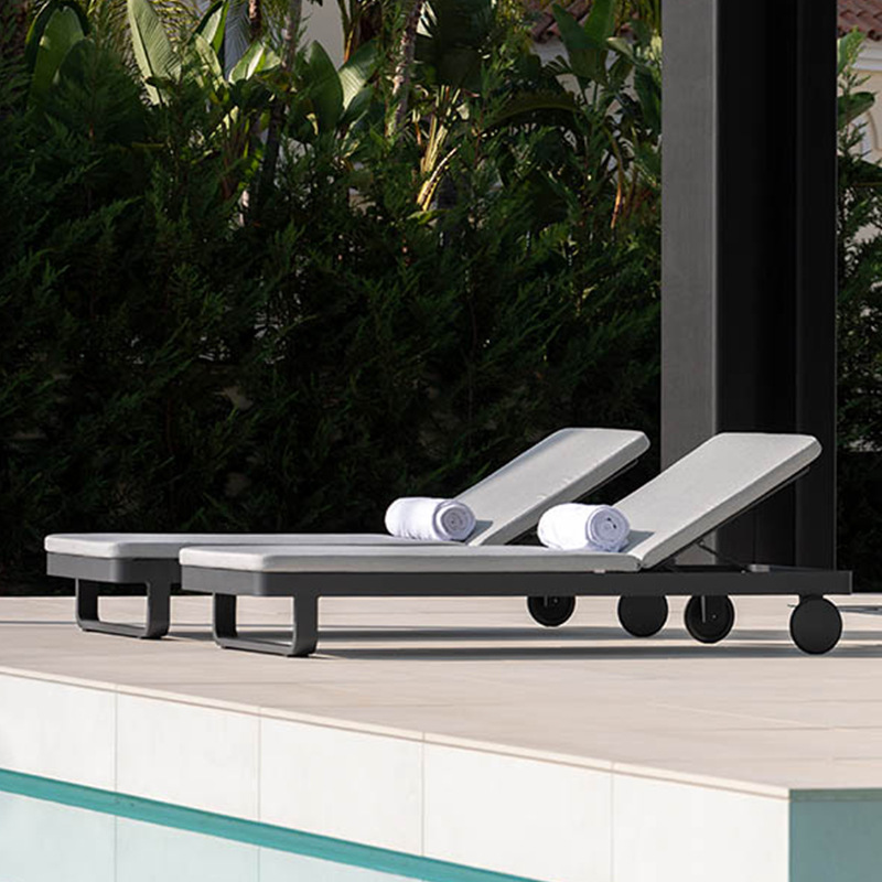 Sofá de tejido de cuerda al aire libre patio jardín terraza balcón hotel de alojamiento residencial cama reclinada de ocio protección solar impermeable mesa de té combinación