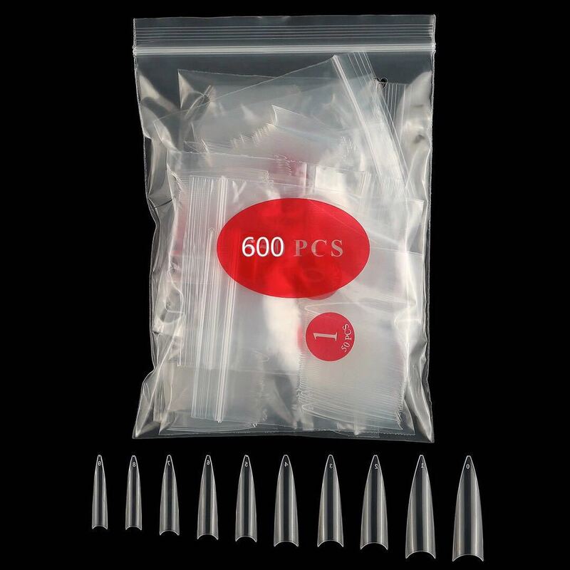 Best-selling Popular Manicure Long Pointed Nails French Transparent Salon Ghost Pointed Nails Fake Nail Patches 600 Pieces in Bags Best-selling Popular Manicure Long Pointed Nails French Transparent Salon Ghost Pointed Nails Fake Nail Patches 600 Pieces in Bags