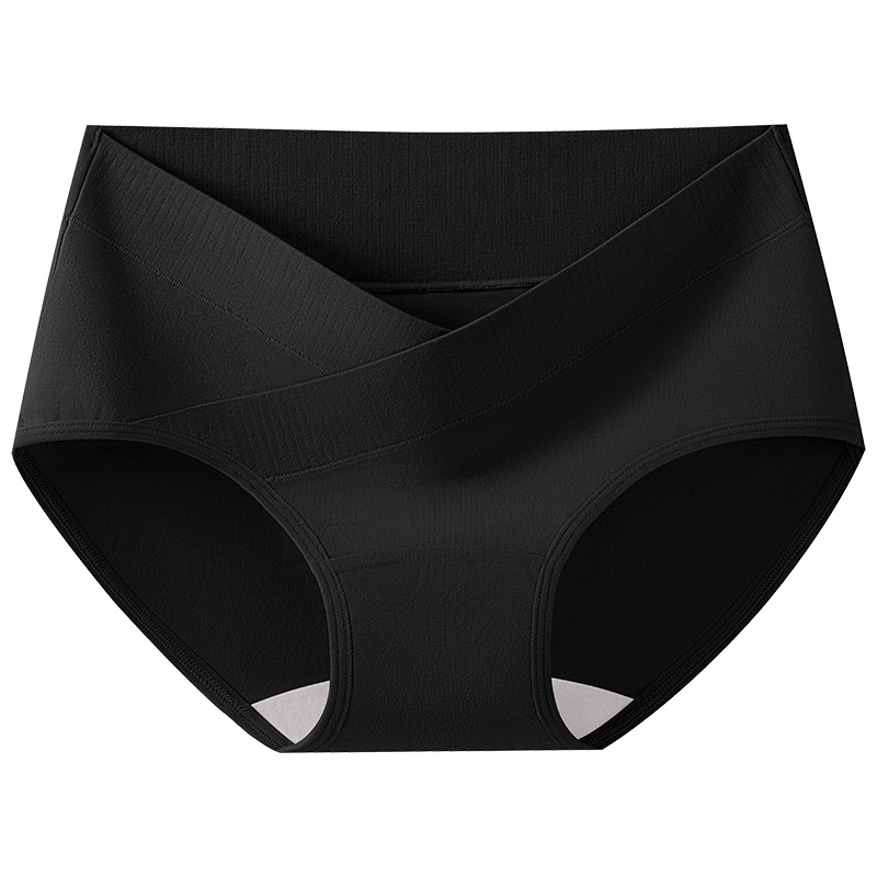 Ropa interior cruzada en forma de V para mujeres embarazadas de algodón ~ Calzoncillos de mujer de cintura baja transpirables de entrepierna de algodón de doble capa más largos y mejorados