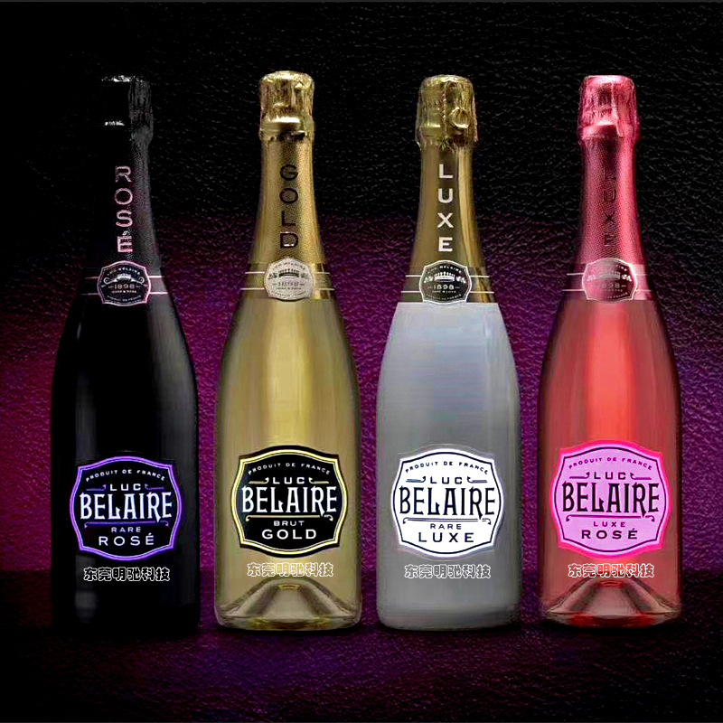 发光酒瓶贴 发光酒标 EL冷光酒标 LED发光酒标 EL发光瓶贴 防水