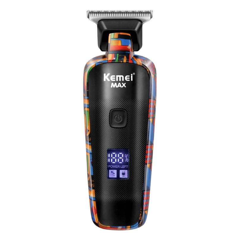 Cortadora de Pelo Kemei con Diseño Graffiti y Pantalla LCD Digital, Recortadora de Pelo Profesional KM-MAX5090