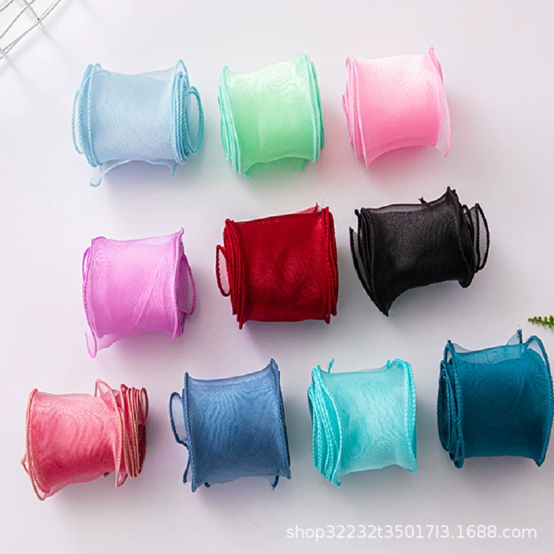 6 см основной цвет край сплошной цвет сопровождающий церемонию рыбий хвост пряжа лента Наложение пряжа украшения для волос лук DIY аксессуары букет