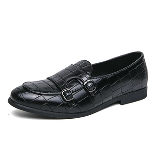 2025特48大码双针扣乐福鞋男龟纹商务休闲英伦懒人leather shoes