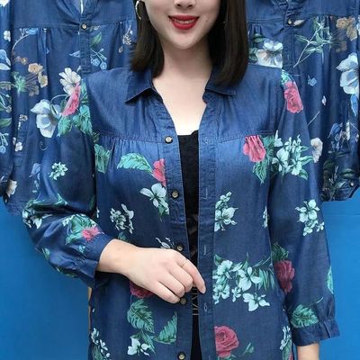 中老年女洋气减龄时尚开衫长袖上衣2022秋季新款宽松百搭大码衬衫|ms