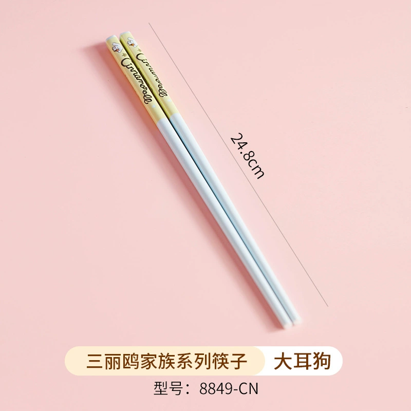 三丽鸥 Hello kitty, ceramic cartoon tableware for feeding, spoon with glass, chopsticks, set