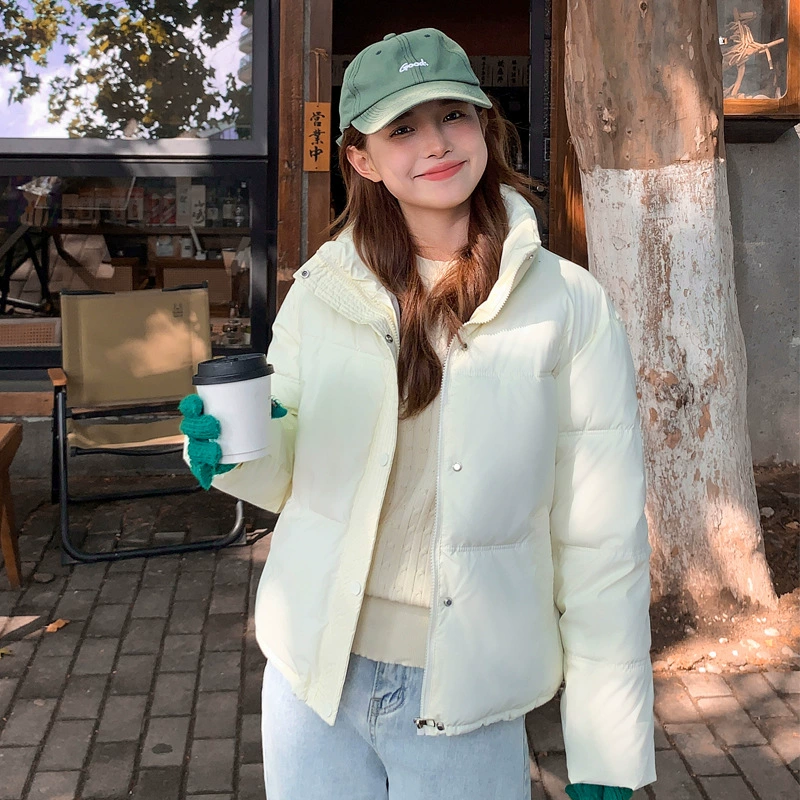 Short winter polyurethane trend down jacket with down, loose fit