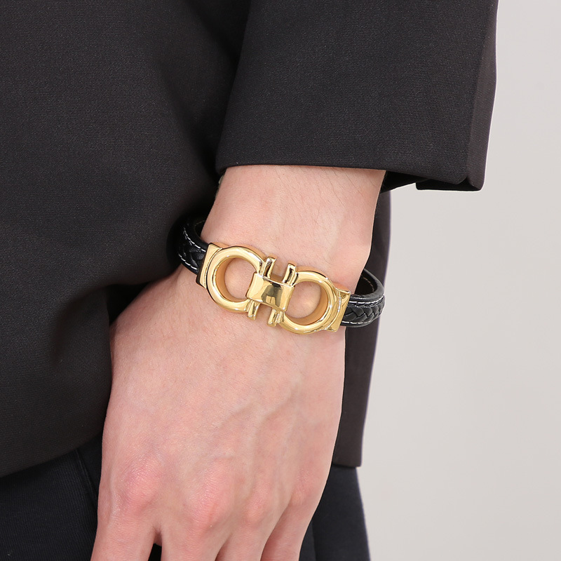 1 Piece Fashion Solid Color Titanium Steel Plating Menu0027S Bangle