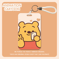 Adorable Bear Student ID Card Holder, Meal Card, Lanyard Card Case, Campus Card, Bus and Subway Access Card, Workplace ID Card, Protective Case