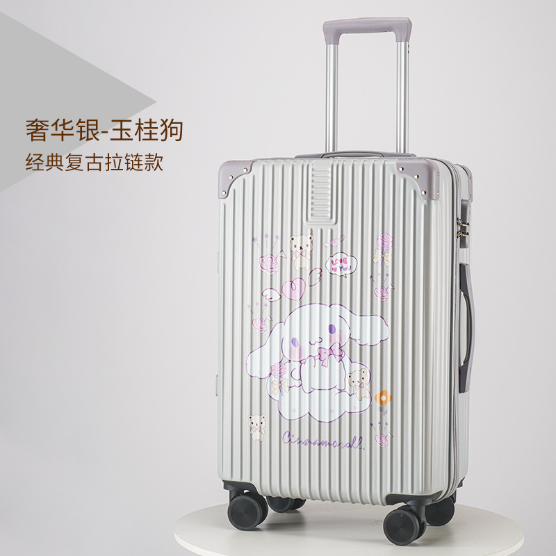 Maleta de contraseña de los hombres universal Mute rueda caja de viaje del estudiante Maleta impresa de dibujos animados de estilo coreano de las mujeres