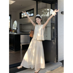 重厚なデザイン、甘い気質、耳の生えたシャツ+ハイウエストスリムスカートスーツ、夏の新しい婦人服