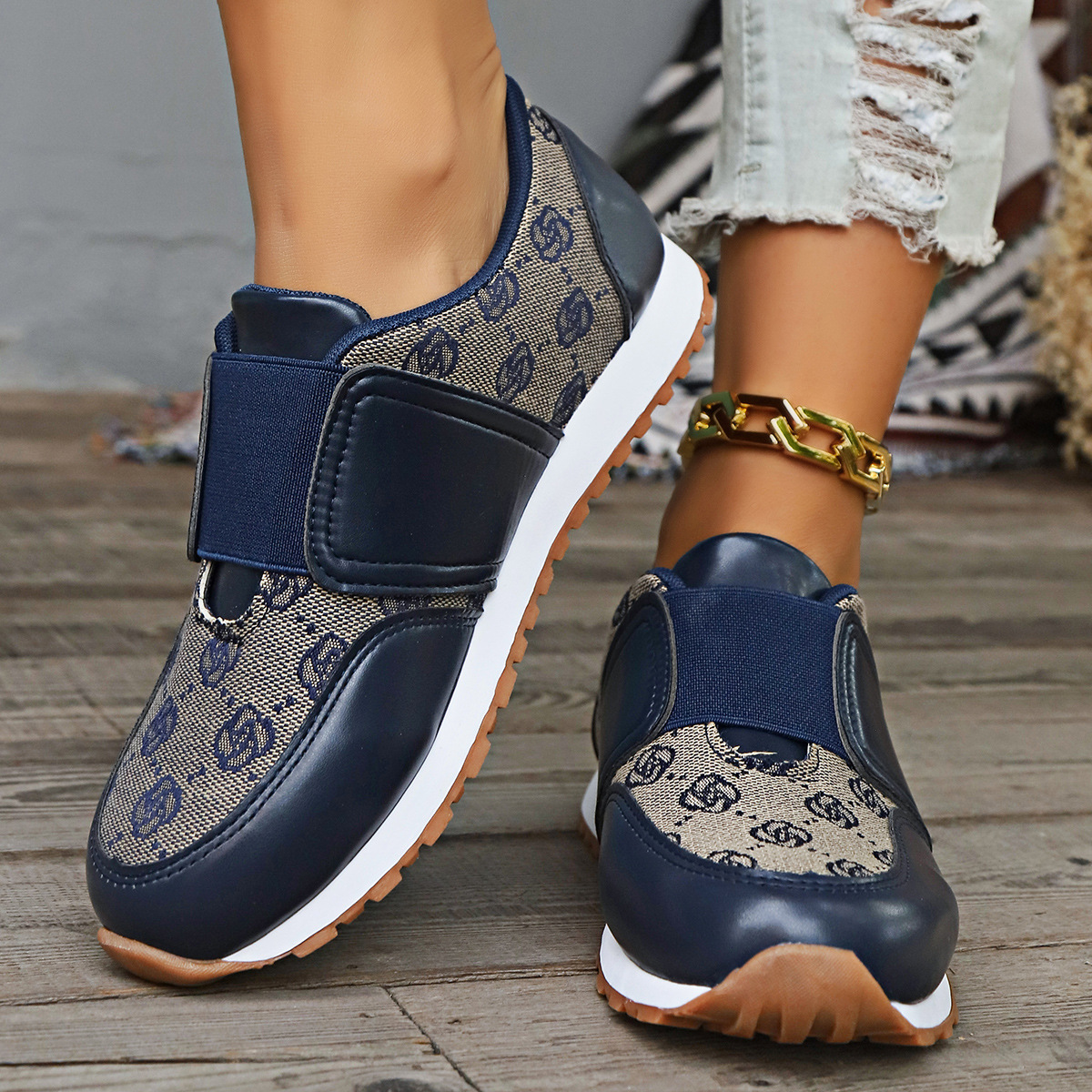 Damen Sneaker Atmungsaktive Freizeitschuhe Mit Elastikband_voghion.com