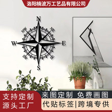 定制跨境热卖金属指南针墙饰航海壁挂复古镂空铁艺家居装饰品客厅