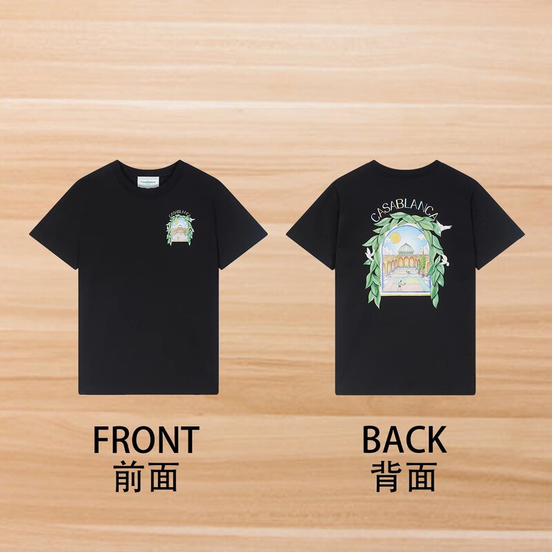 カサブランカ カサブランカ 半袖 ヘビーウェイト 260g アメリカのトレンド ブランド ニッチ ルーズ ハイストリート Tシャツ|undefined