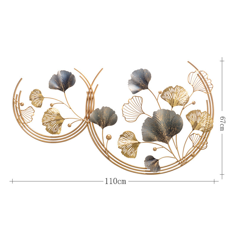 新中式轻奢金色铁艺壁饰客厅壁挂波西米亚墙饰镂空墙挂酒店墙饰品