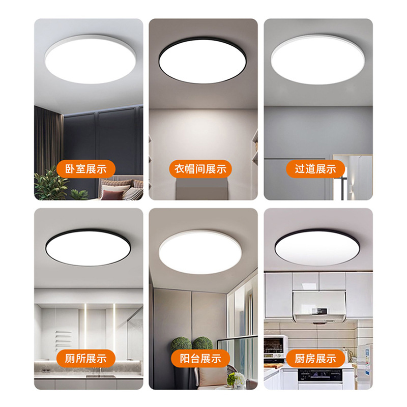 Slim Flush Mount Ceiling Lamp for Bedroom, Light Luxury Living Room Lamp, LED Three-Anti-Light Round Balcony Lamp, Simple Lighting Decor, Modern Lighting
