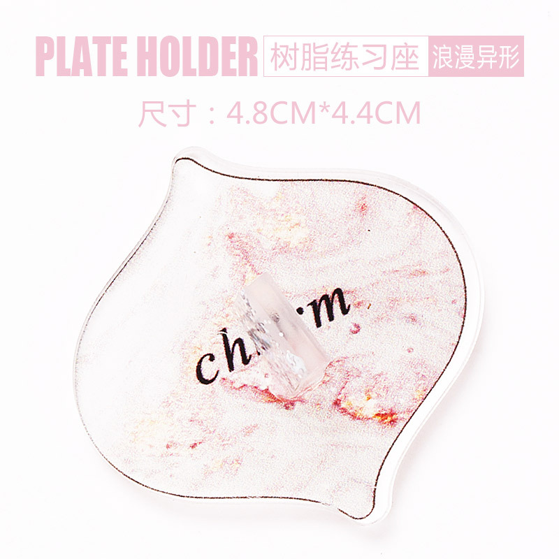 Nail nail pad holder base de la práctica de cristal de piedra de ágata borde redondo Shell pieza mariposa marbling pintado base de la práctica