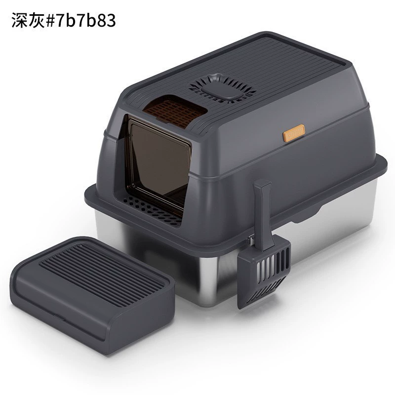 Утолщенный таз для кошачьих песков из нержавеющей стали легко чистить