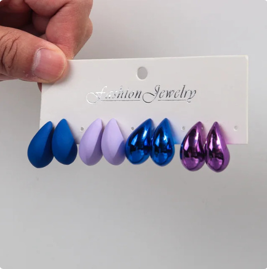 25g Weight Ear Studs Classification 1 Pair Quantity Daily Occasion Acrylic Material Water Droplets Pattern Women's Gender Plating Design IG Style, Classic Style Style 1 Pair IG Style Classic Style Water Droplets Plating Arylic Ear Studs 11
