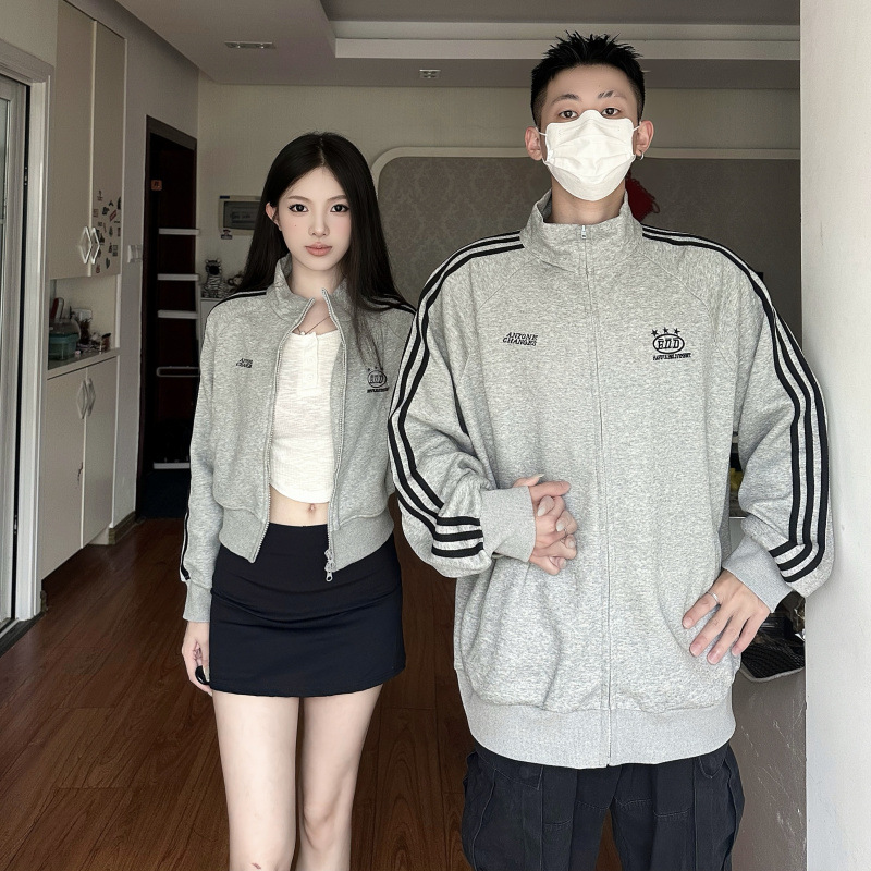 2024 가을과 겨울 남녀 연인 야구 유니폼 자수 디자인 느낌 연인 코트