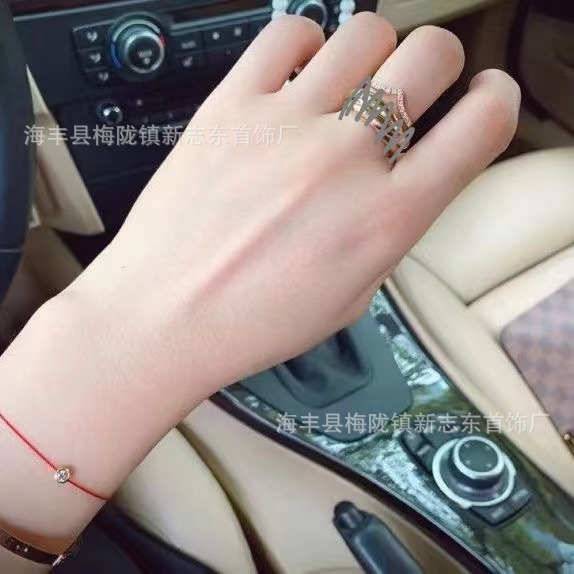 经典三色三环戒指光面食指戒指淡风不掉色指环精致手饰女首饰批发