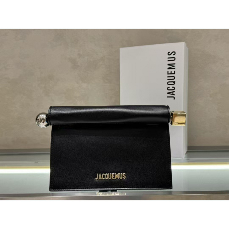 本革 Jacquemus2025 新作プラスチックバッグ多用途小型スクエアバッグショルダークロスボディ小型バッグカーリングチェーンバッグ|undefined