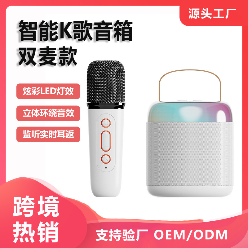 Home Bluetooth Speaker Double Mai Karaoke Machine Outdoor Family Entertainment Gathering K-pop Split Wireless Speaker