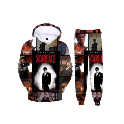 2025 New Movie Scarface Tony Montana Hooded 3D Printed Sweatshirts Men's Sweatshirt