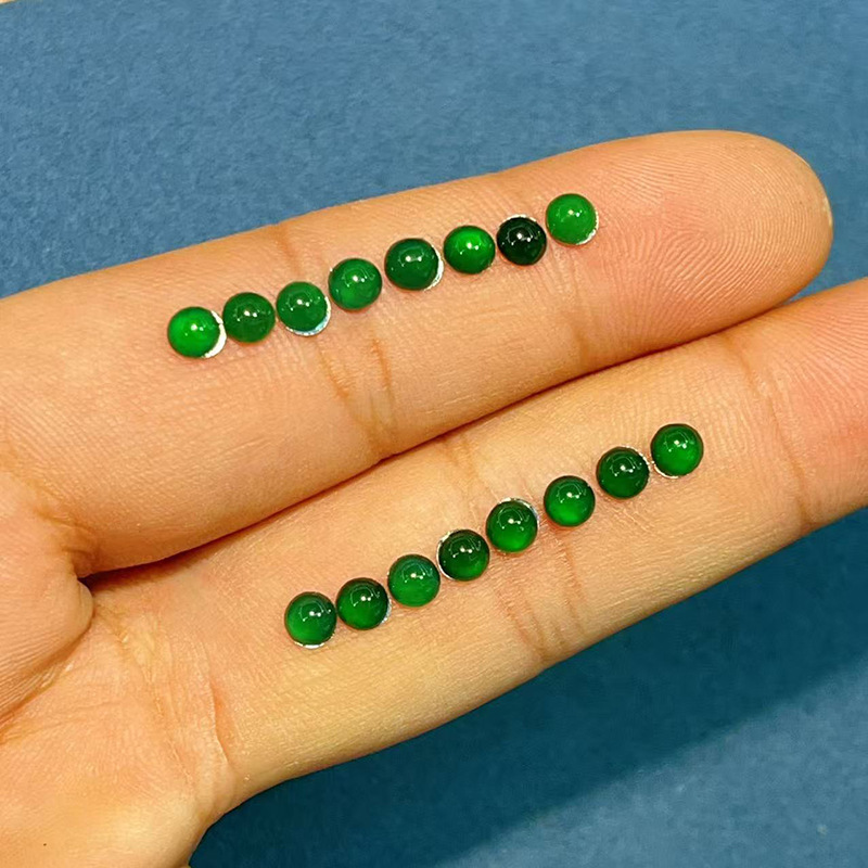 陽緑翡翠リング diy ルースストーンジュエリー半完成天然翡翠リングペンダントビーズピンクエッグアクセサリー|undefined