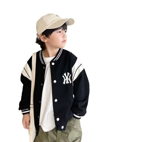 Children's Apparel - Boys' Baseball Jacket - Fall/Winter New Fashion Kids Spring Outfit - Sports Jacket for Big Kids - Trendy Top