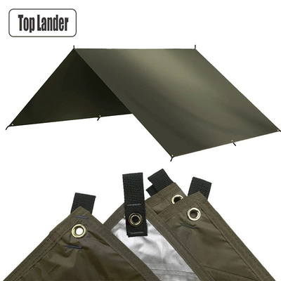 Avtomobil yan çətirləri – Outdoor Silver-Coated Square Canopy with 8 - olive-green-single-canopy-storage-bag-33