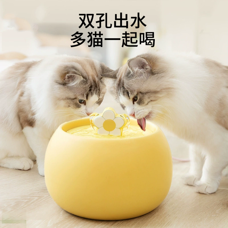 Домашние животные автоматические питьевые фонтанчики кремовый цвет маленький цветочный керамический диспенсер для воды кошачий пес питьевая вода миска циркуляции живой воды собака миска