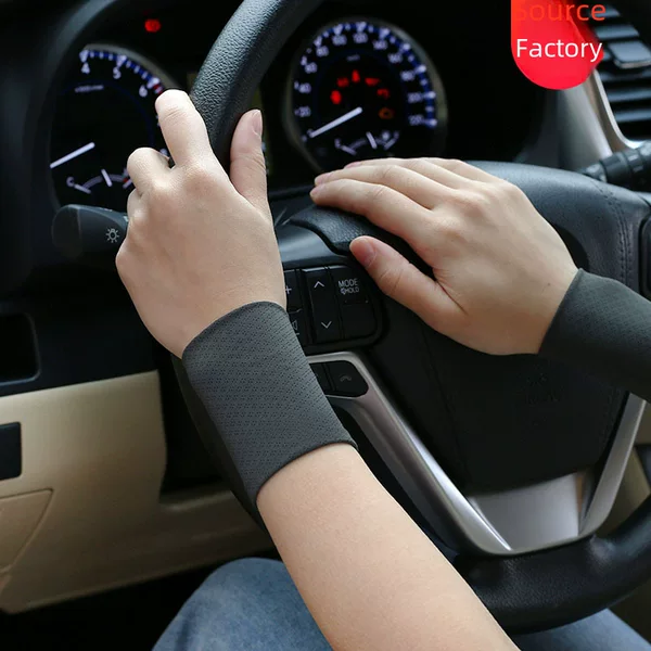 Factory direct summer ice silk sports wrist men's thin wrist guard elastic short female scar tattoo wholesale