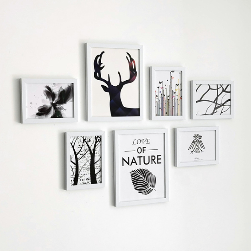 Pequeña pared Nórdico decorativo foto pared Punch-libre pared decorativo foto marco dormitorio colgante de pared marco de fotos ins marco de fotos