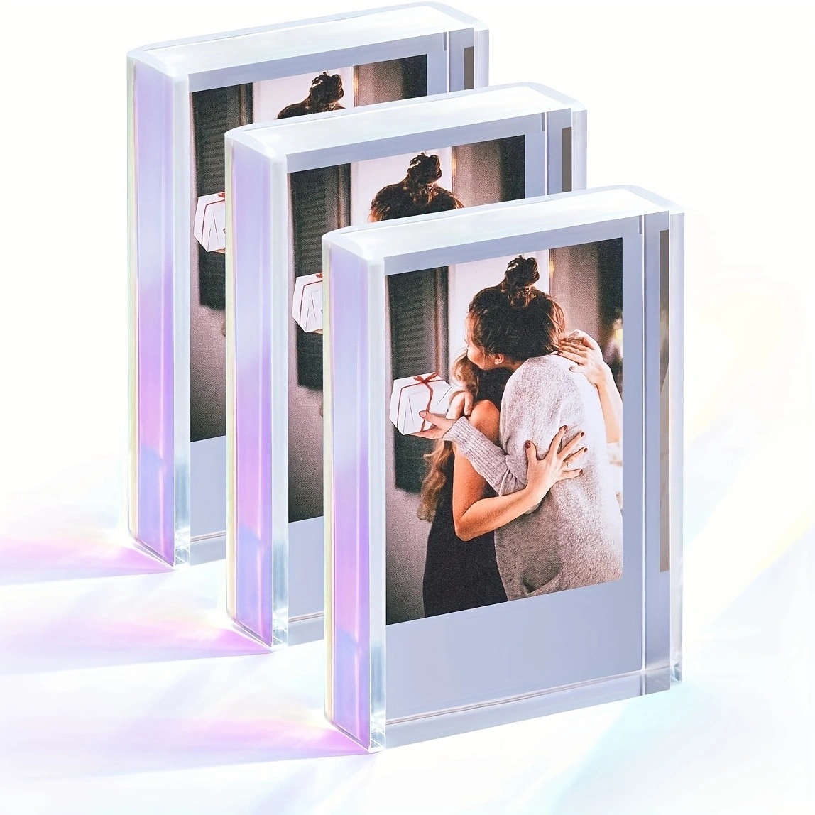 3 Pack Mini Photo Frame Polaroid Photo Frame Rainbow Acrylic Photo Frame For Desktop And Desktop