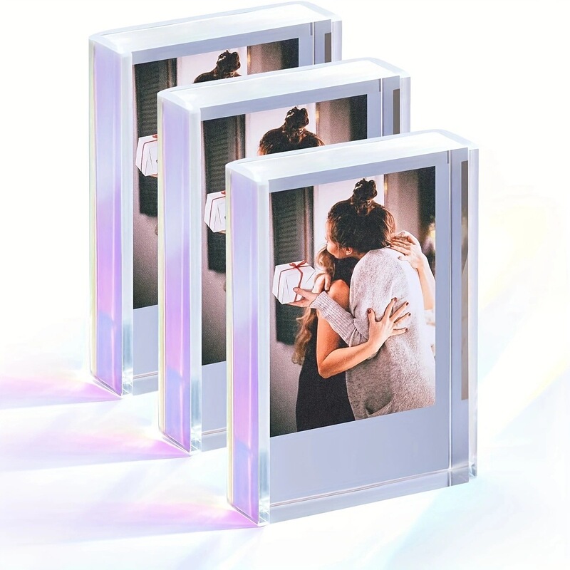 3 Pack Mini Photo Frame Polaroid Photo Frame Rainbow Acrylic Photo Frame For Desktop And Desktop