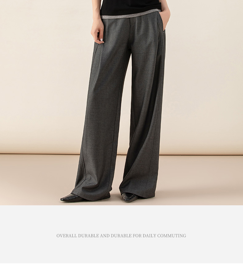 Áo thun giả hai mảnh nữ cổ tròn, chất len Tencel mỏng nhẹ, phối màu patchwork — đen chi tiết 5