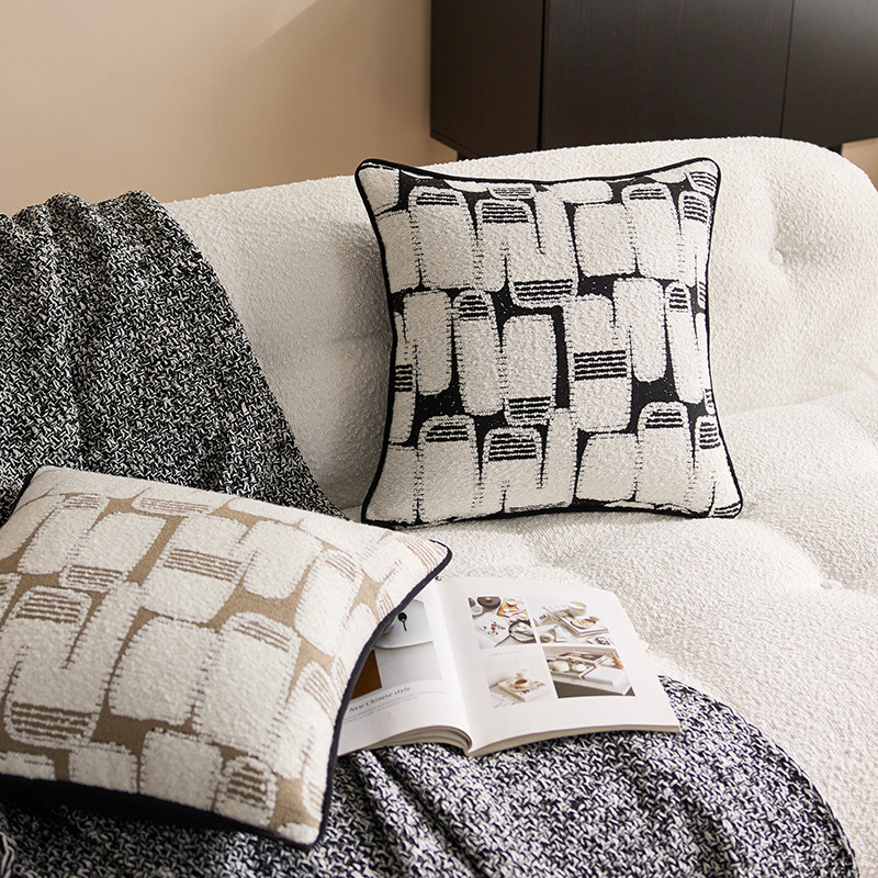 Negro y blanco simple nórdico ins almohada almohada almohada almohada de asiento sofá almohada cabeza de cama abstracción almohada de cintura cojín núcleo