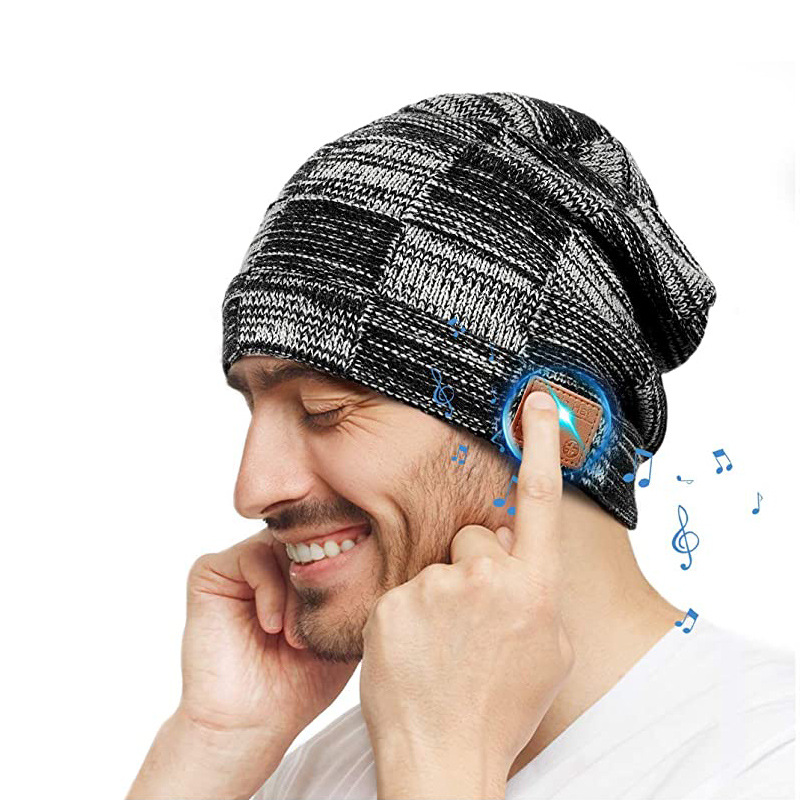 Amazon Selling Bluetooth music Headphone Hat Autumn and winter keep warm Plush Bluetooth 5.0 Conversation Listen to the music fashion Hat