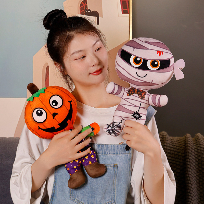 Muñecas de Halloween, juguetes de peluche, gente de calabaza divertida, muñecos de calavera, accesorios de Halloween, decoración, regalos de muñecas