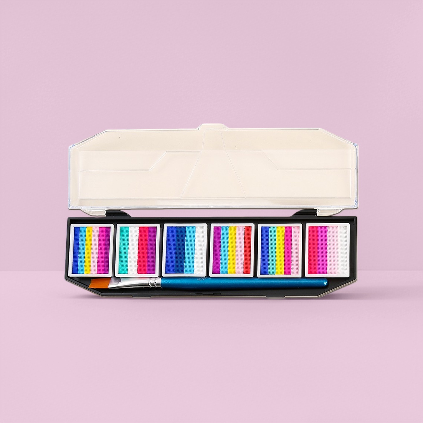 Fábrica al por mayor nueva paleta de 6 colores del arco iris se puede lavar pintura del cuerpo humano pintura facial pintura infantil pintura